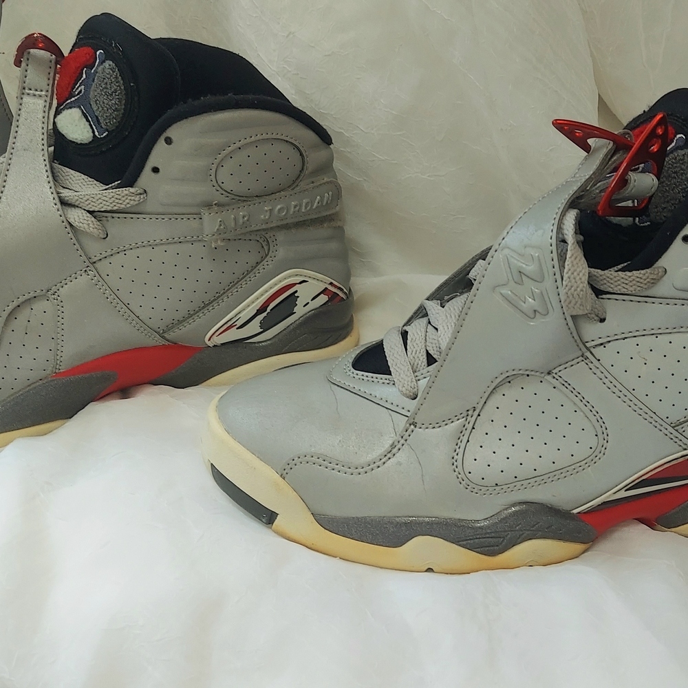 Nike Air Jordan 8 Retro "Reflections of a Champion" Refelctive Gray Sneakers 8.5 - Picture 3 of 14